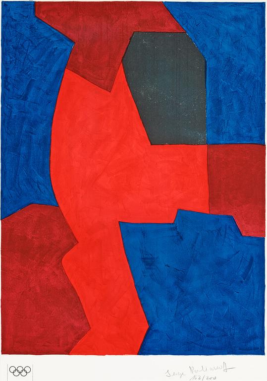 Serge Poliakoff, "Composition bleue, rouge et noire" (for the Olympic Games in Munich 1972).