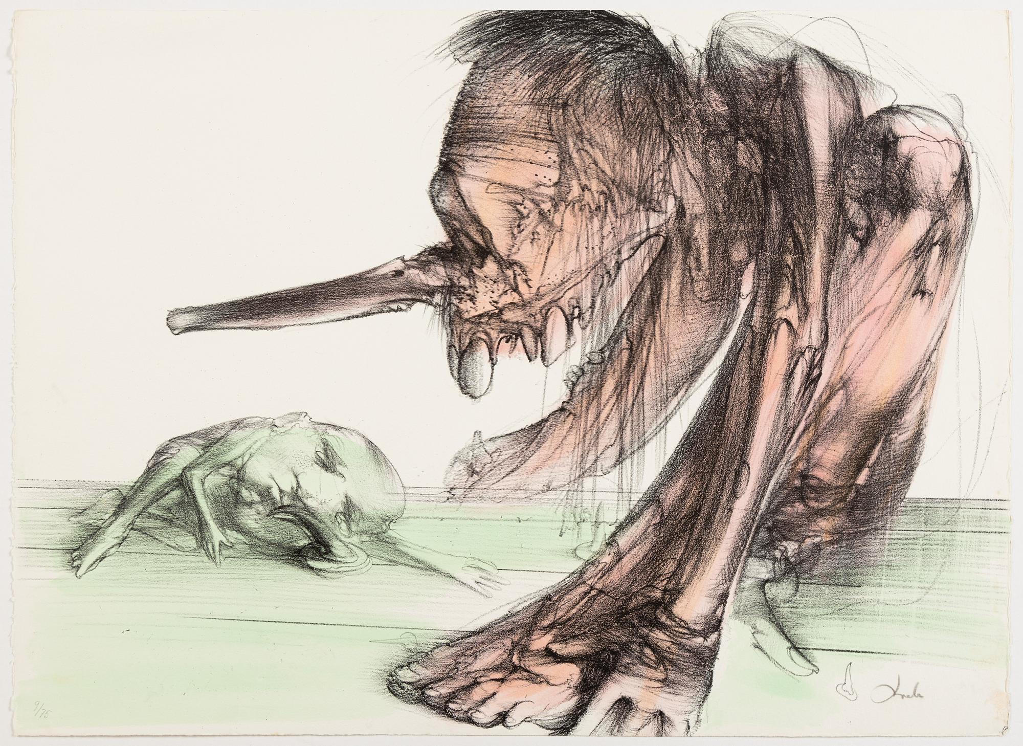 Djuric Miodrag Dado, 12 stycken litografier med mapp. Samtliga signerade och numrerade 9/75.