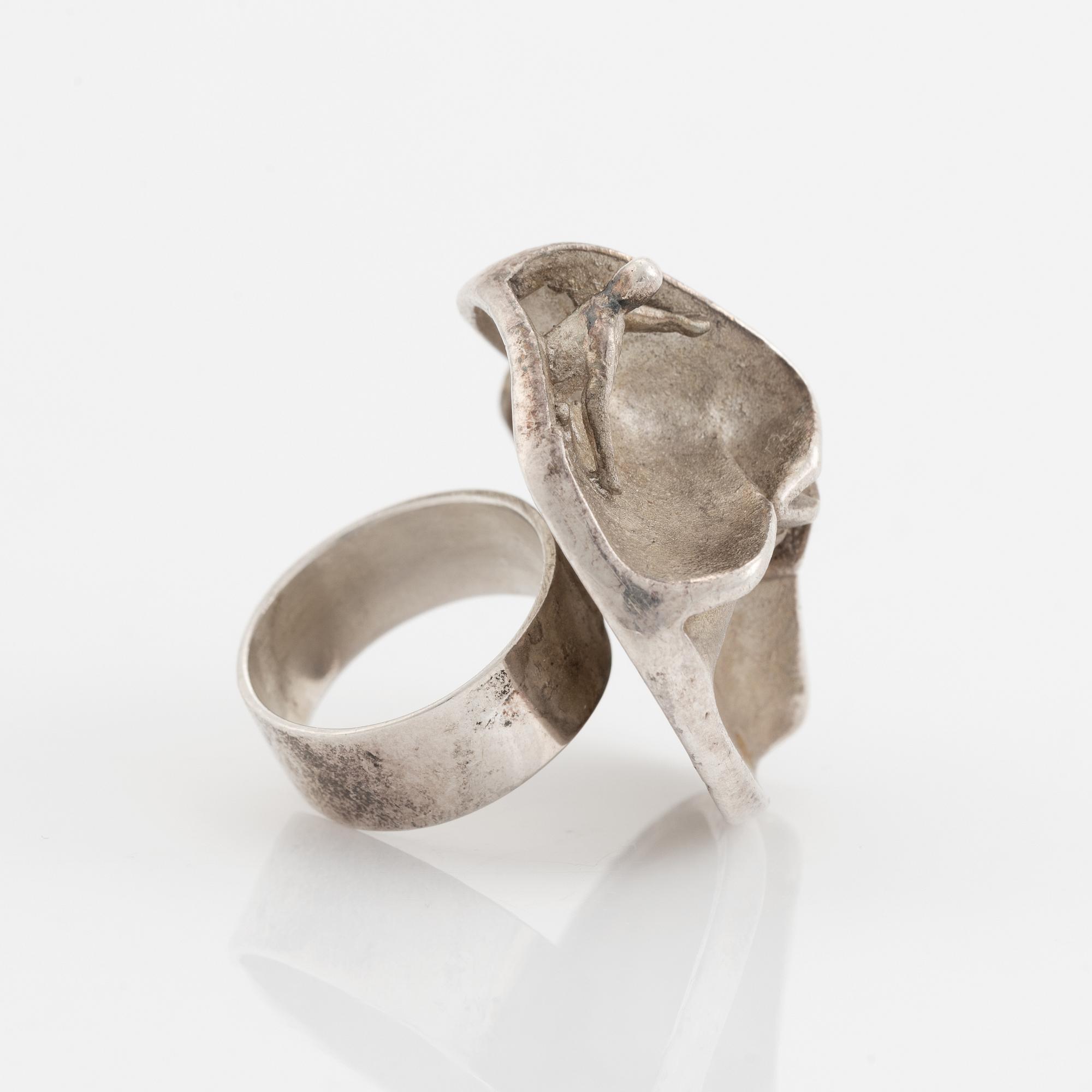 Björn Weckström, ring "Jaaras dröm", sterlingsilver. Lapponia, Finland, 1971.