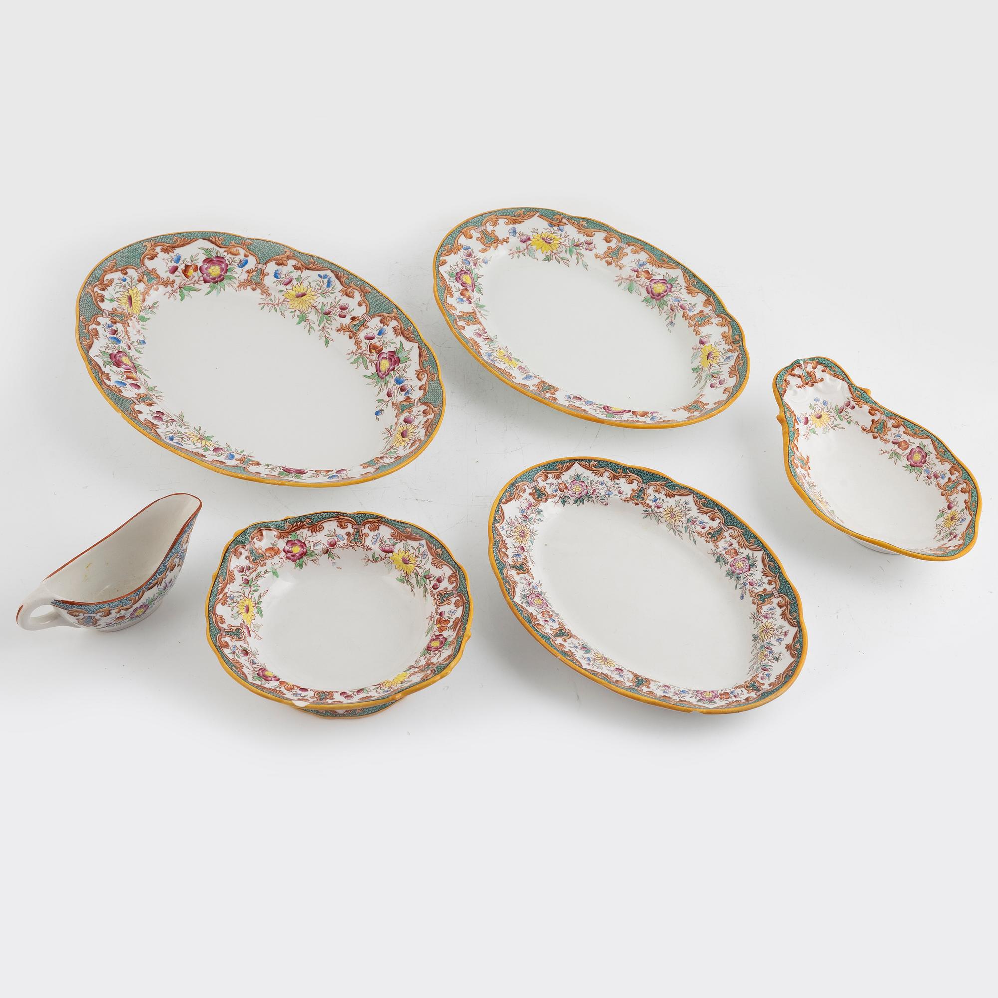 A creamware "Formosa" dinner service, Rörstrand, Sweden, around 1900.