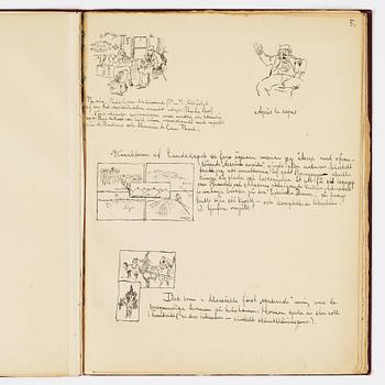 Carl Larsson, CARL LARSSON, illustrated travel story, "Från Stockholm till Messina" (From Stockholm to Messina), 1886.