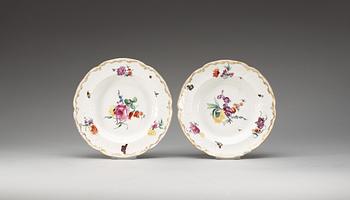 A set of eight Berlin soup dishes, 18th Century.