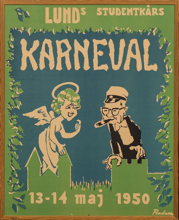 AFFISCHER, 5 st, "Karnevalen Lund". 1950-1966.