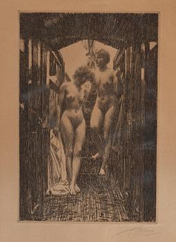 ANDERS ZORN, etsning, 1917, signerad med blyerts.