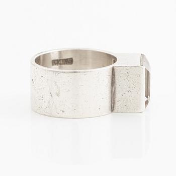 Wiwen Nilsson, ring, silver with step-cut rock crystal, Lund 1974.