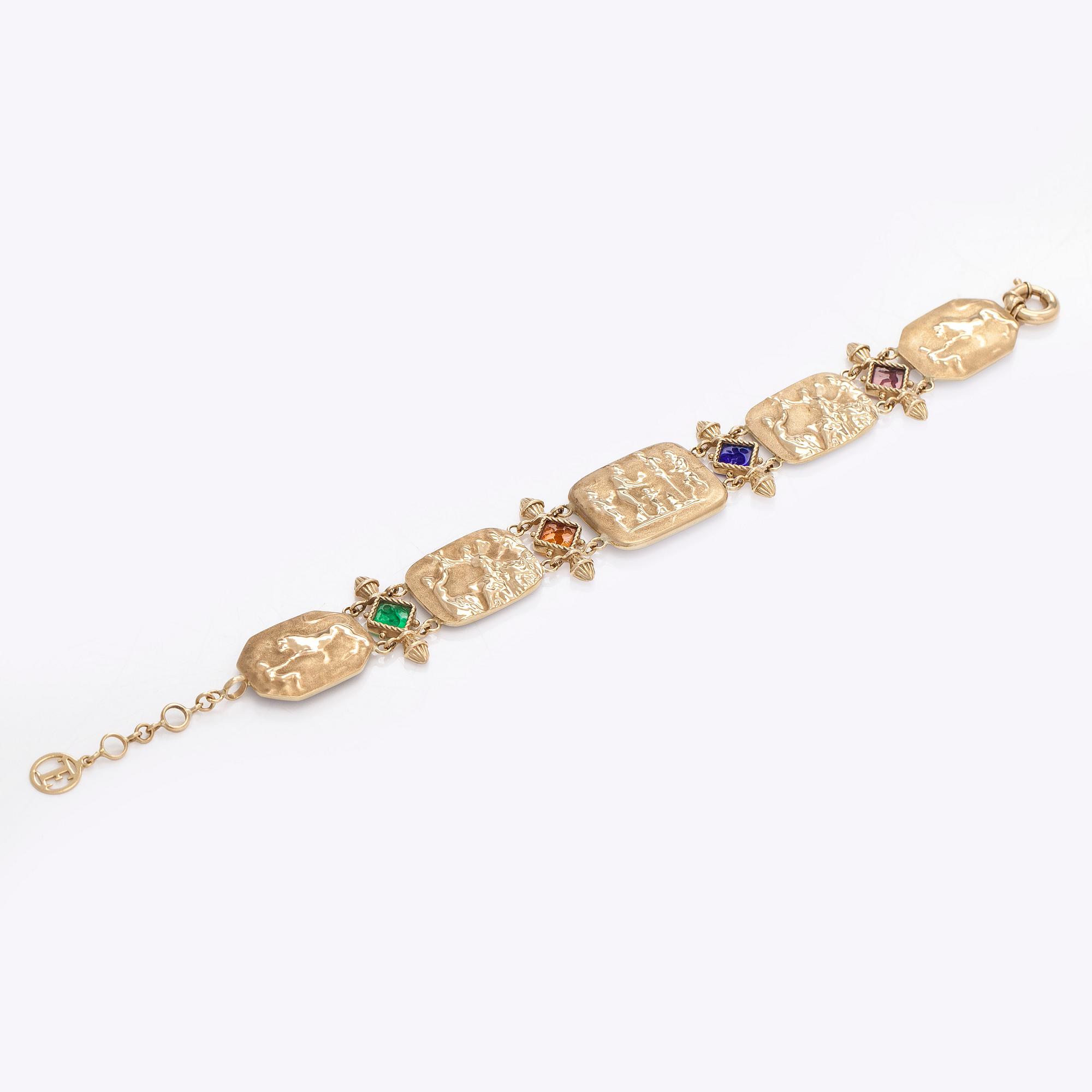 Tagliamonte, a 14K gold bracelet with glass intaglio, Italy.