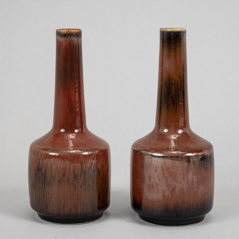 Two bowls, and five vases by Carl-Harry Stålhane, stoneware, Rörstrand.