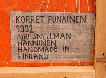 Airi Snellman-Hänninen, an art textile signed Airi Snellman-Hänninen 1992.
