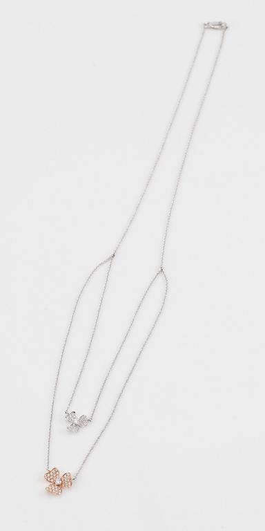 COLLIER, 18K vitguld/roséguld och diamanter tot ca 0.28 ct.