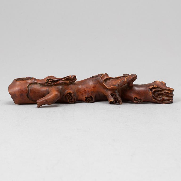 PENSELSTÄLL, boxwood. Qingdynastin, 1800-tal.