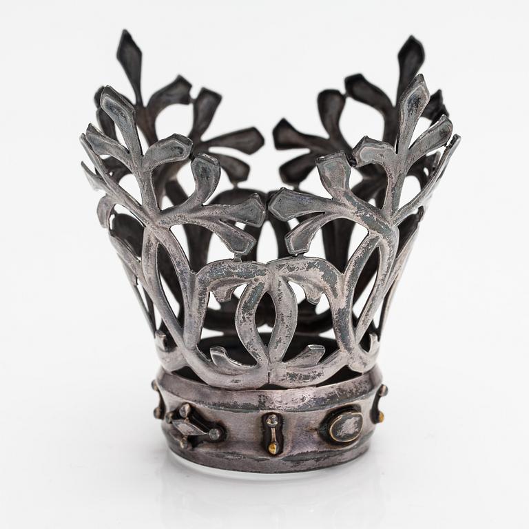 Germund Paaer, A silver plated brass wedding crown "Jäkäläkruunu". Kalevala koru, Helsinki 1940's-1950's.