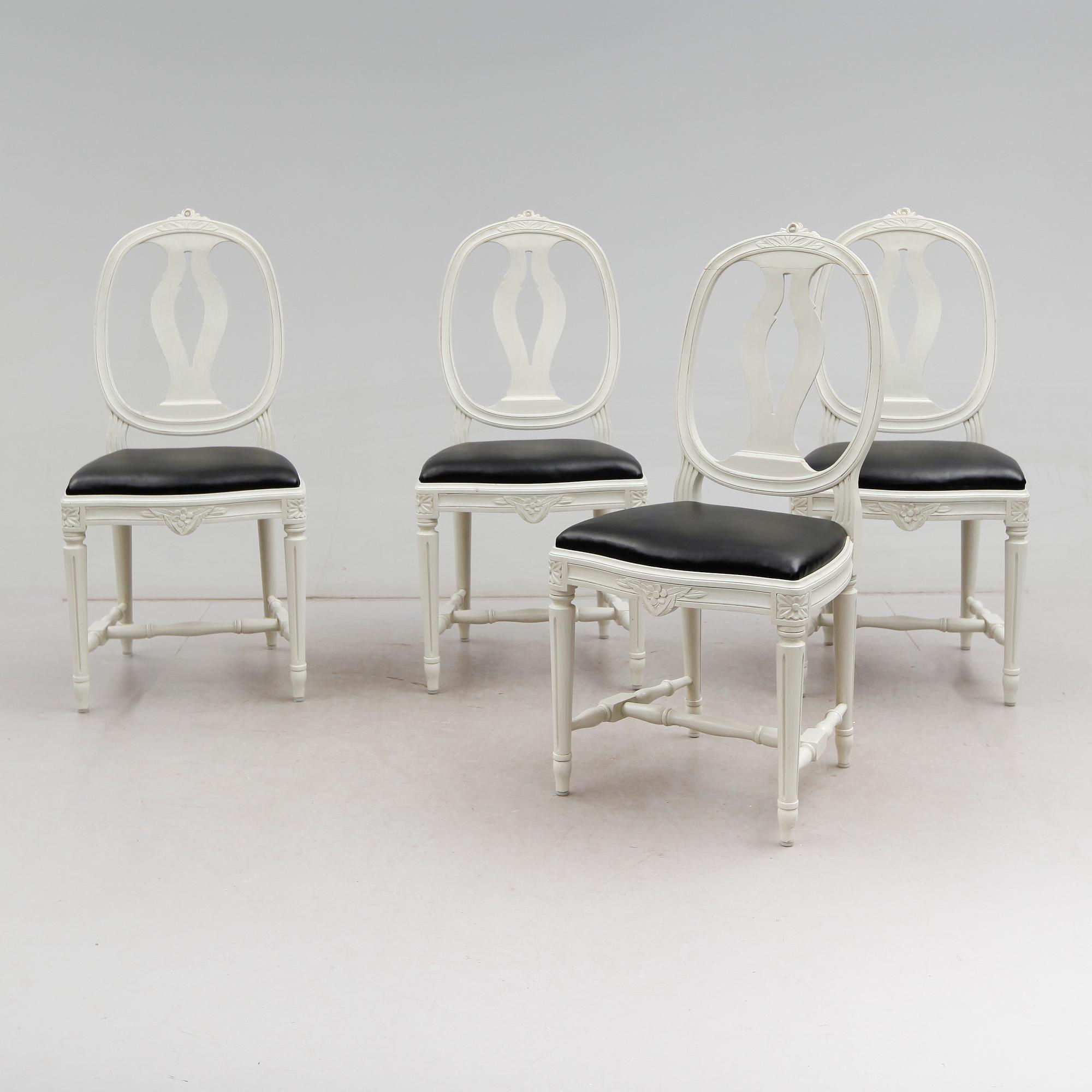 STOLAR, 4 st, gustaviansk stil, 1900-talets andra hälft.