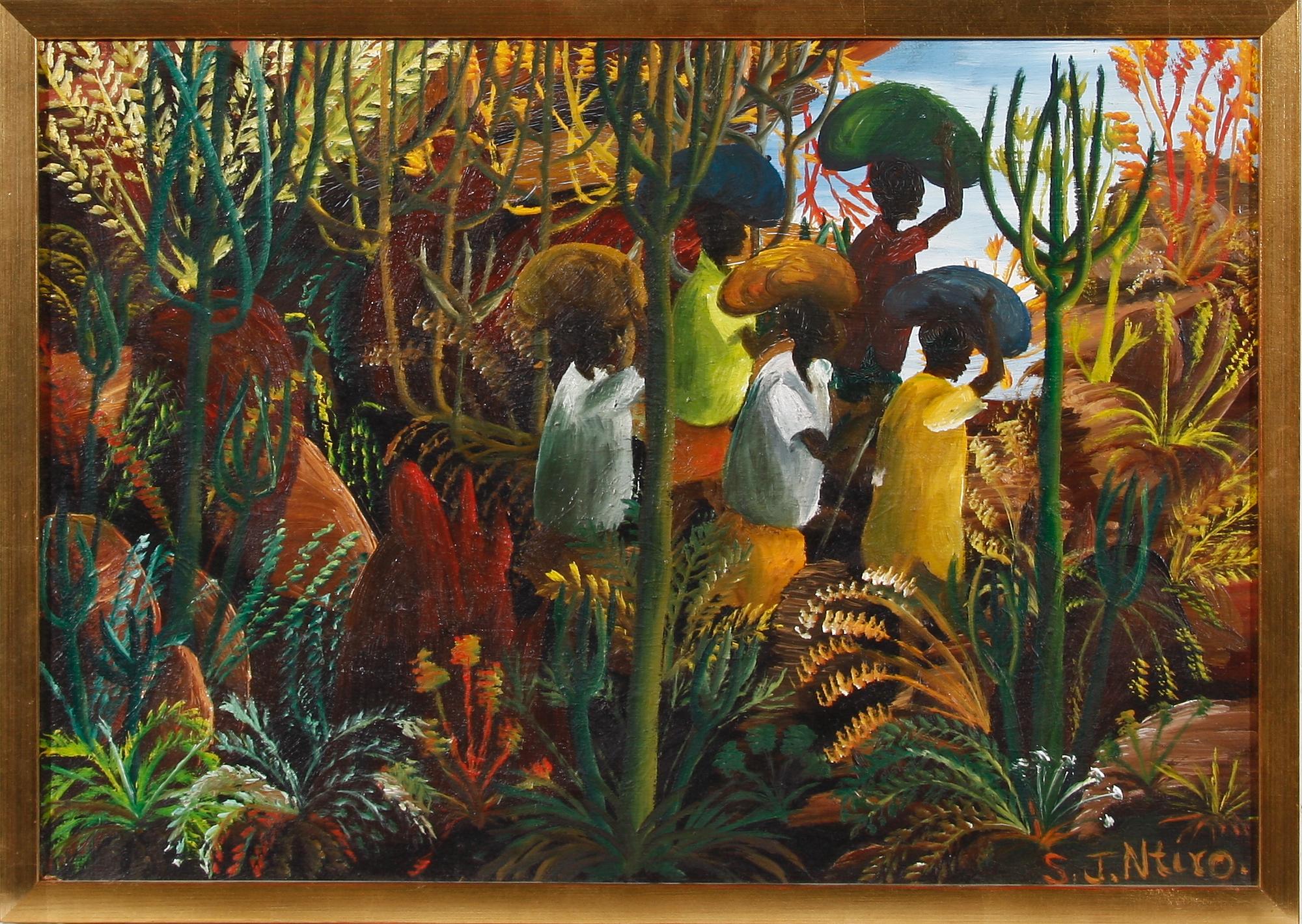 SAM J NTIRO, olja på pannå, sign.