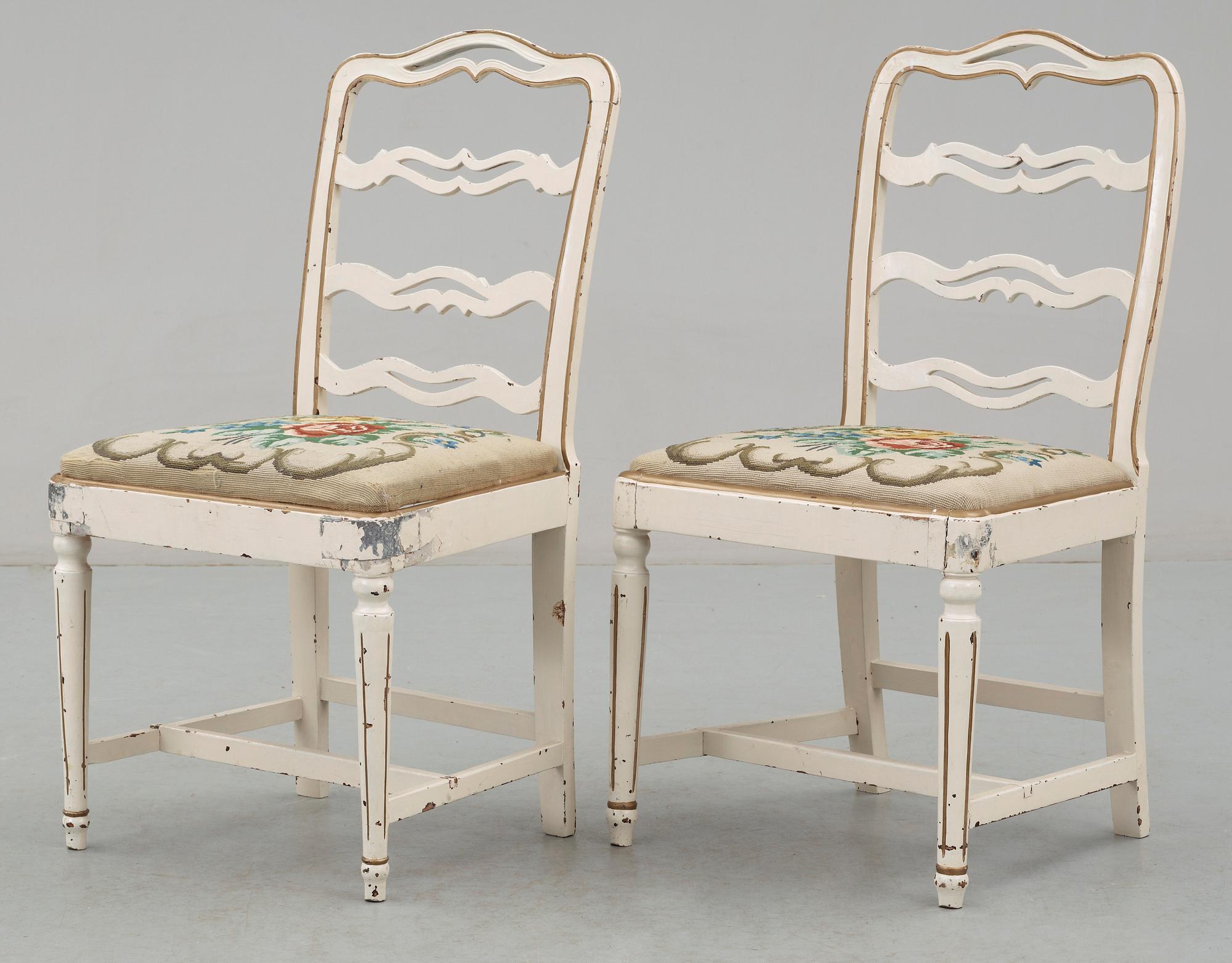 STOLAR, 2 st, gustavianska stil, 1800-tal.