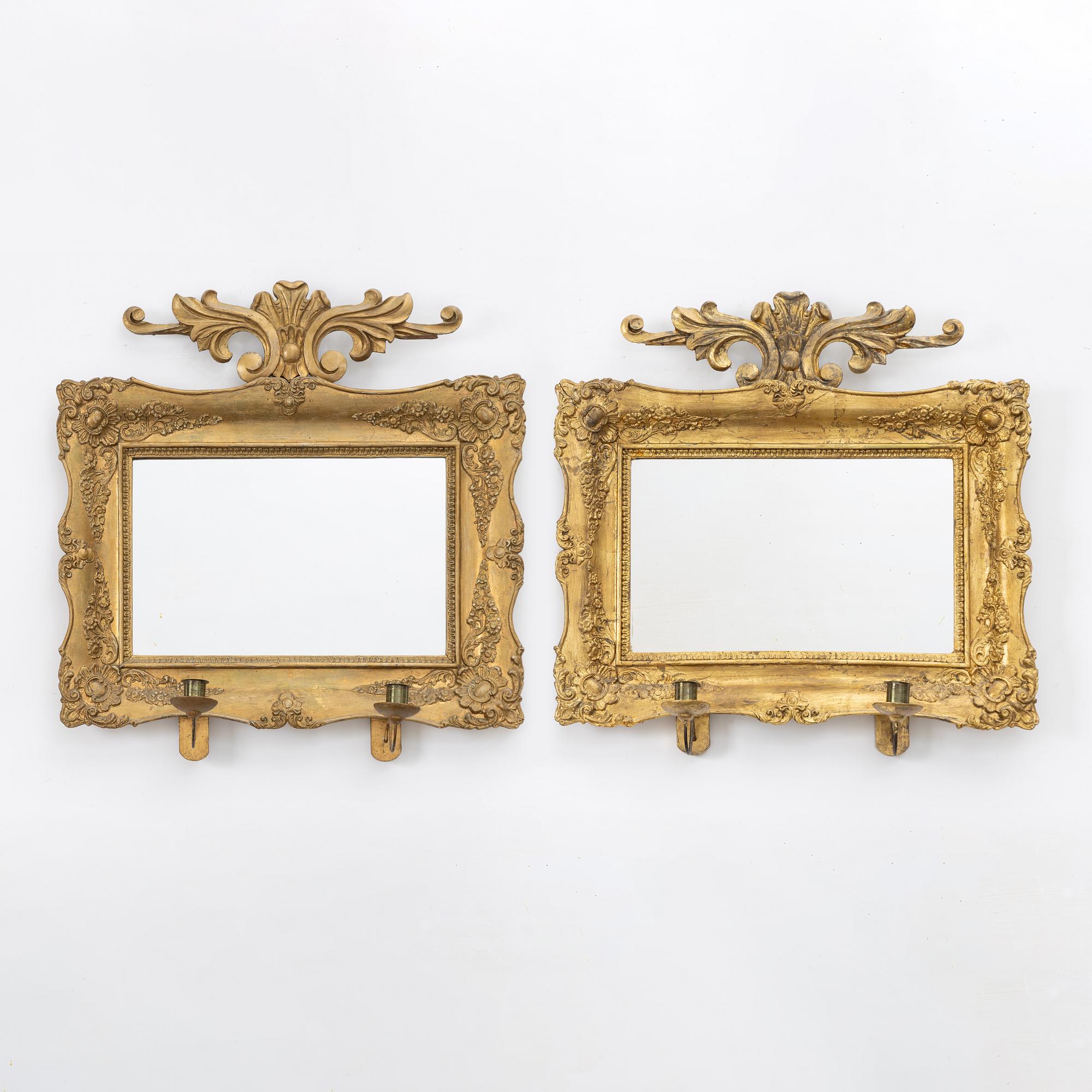 Mirror sconces, a pair, second half of the 19th century.