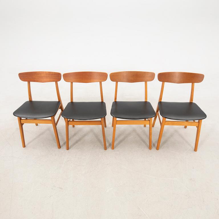 Chairs, 4 pcs, model "Mosböl", Findals Möbelfabrik, Denmark, second half of the 20th century.