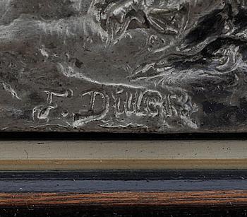 FRITZ DILLER, ett par, väggreliefer, nysilver, sign i gjutningen.