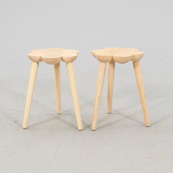 Lisa Hilland, two "Smyltha" stools for Myltha, 21st century.