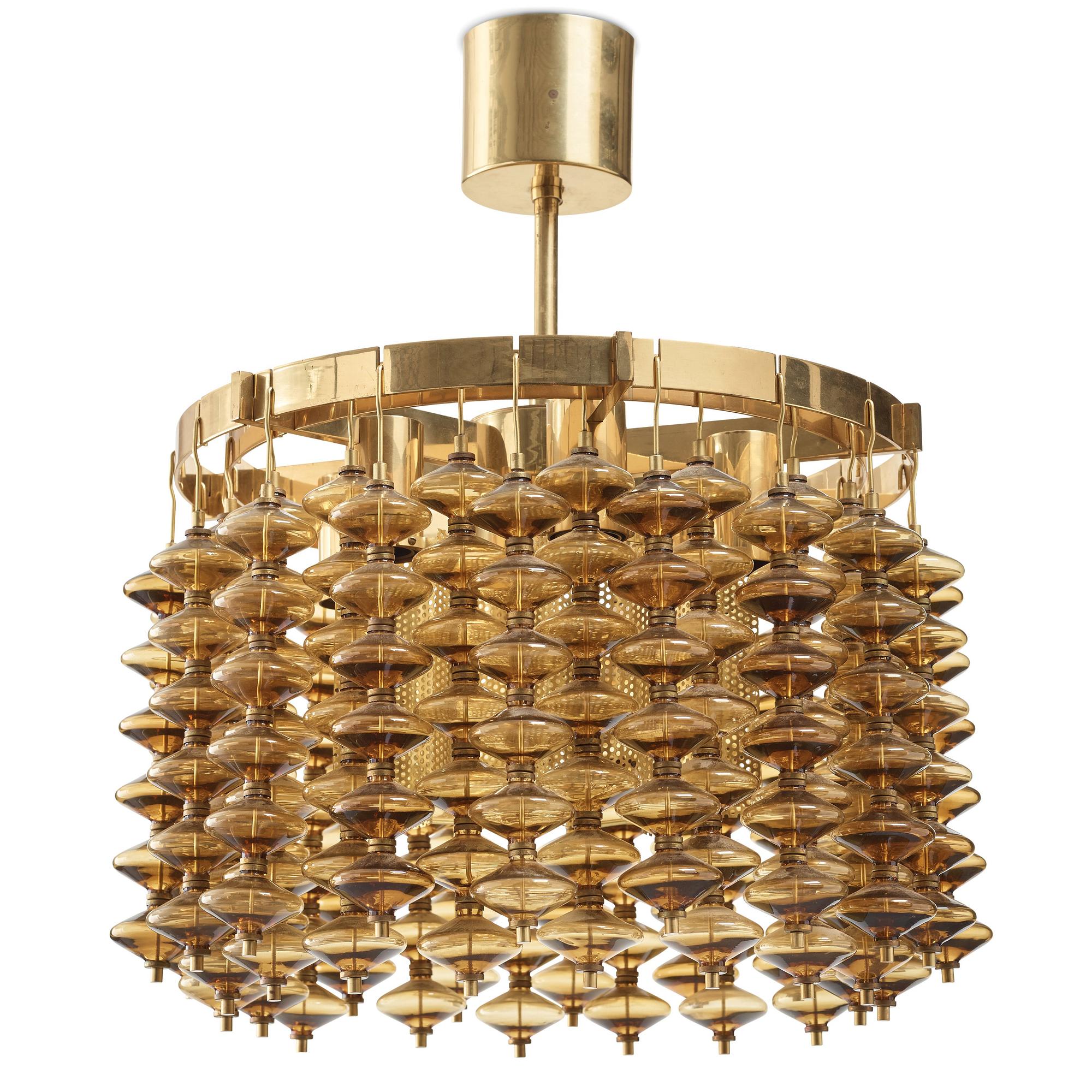 Hans-Agne Jakobsson, an "Estrella" ceiling lamp, model T580/H, Markaryd, Sweden 1960-70's.
