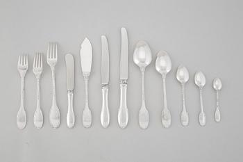 A WA.Bolin 20th Century silver cutlery-set of 137 pieces, Stockholm 1935-1979, Model "F".