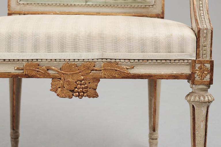 A pair of Gustavian late 18th century armchairs.