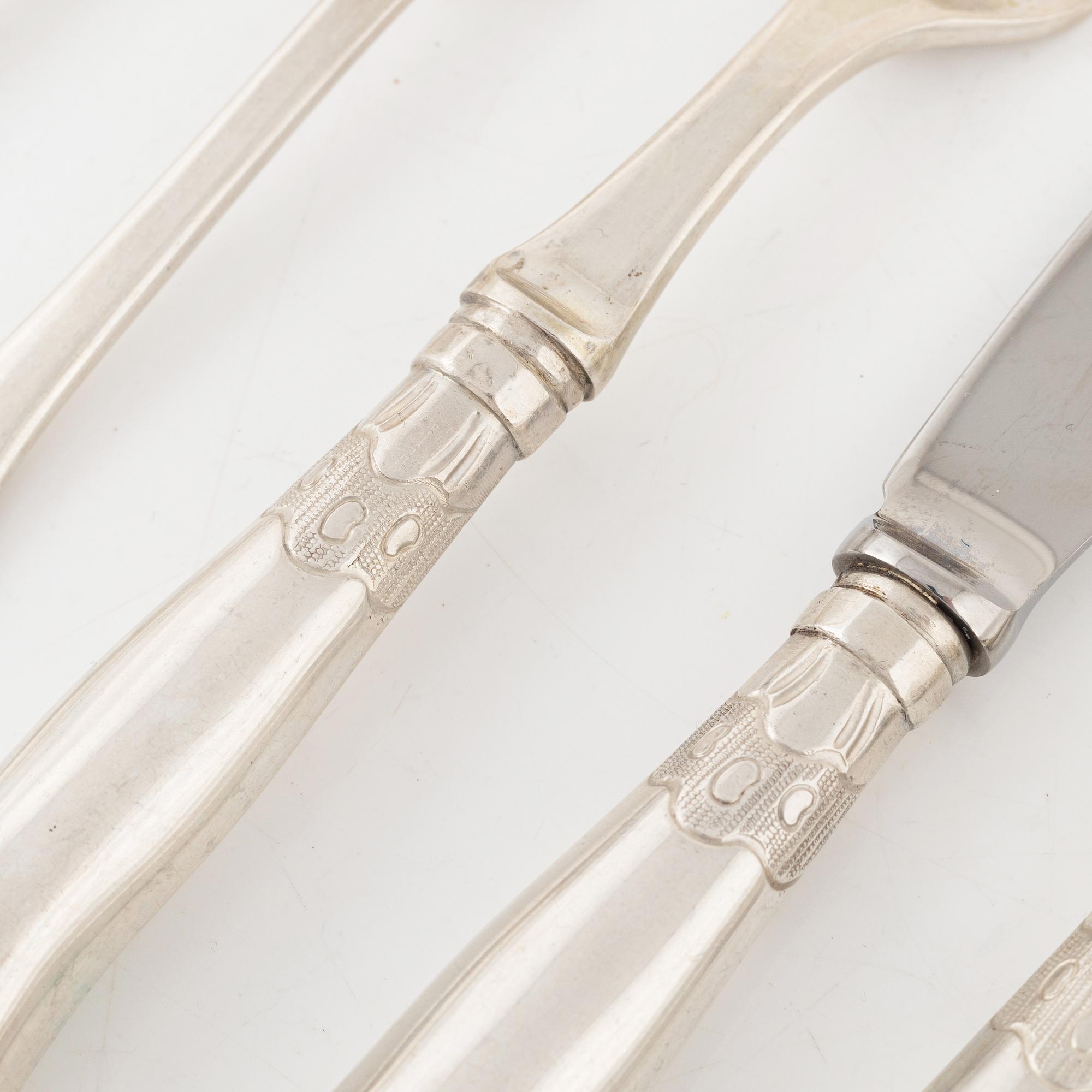 Bestickservis, 78 delar, silver, Danmark, 1916-17.