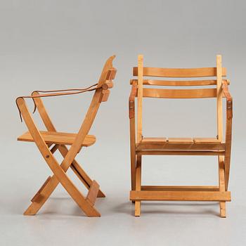 HANS J WEGNER, 4 folding chairs, model "PP 90", for P.P møbler, Denmark 1970's.