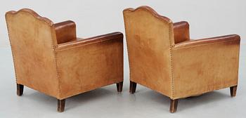 FÅTÖLJER, ett par, 1920-tal.