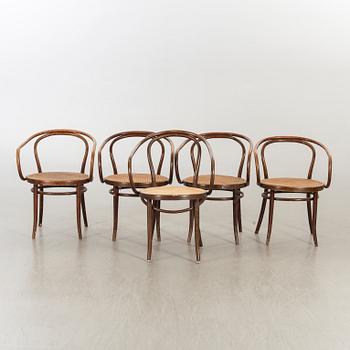 A SET OF 3+2 BENTWOOD CHAIRS SECOND HALF OF 20TH CENTURY.