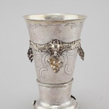 An 18th century silver goblet with no markings.