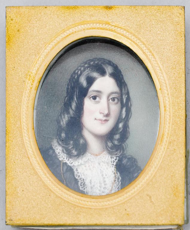 EDWIN DALTON SMITH, tillskriven, miniatyr, gouache på ben.