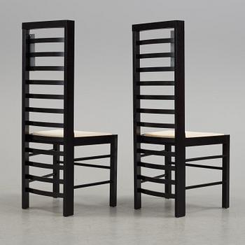 CHARLES RENNIE MACKINTOSH, stol, "Willow 2", Cassina, formgiven 1904, 1970-tal.