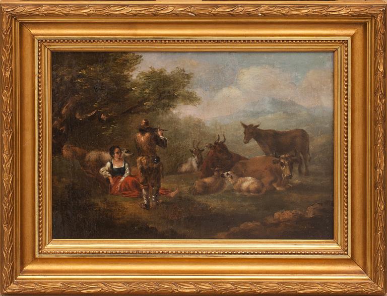 OKÄND KONSTNÄR, olja på duk. Otydligt signatur. 1700/1800.