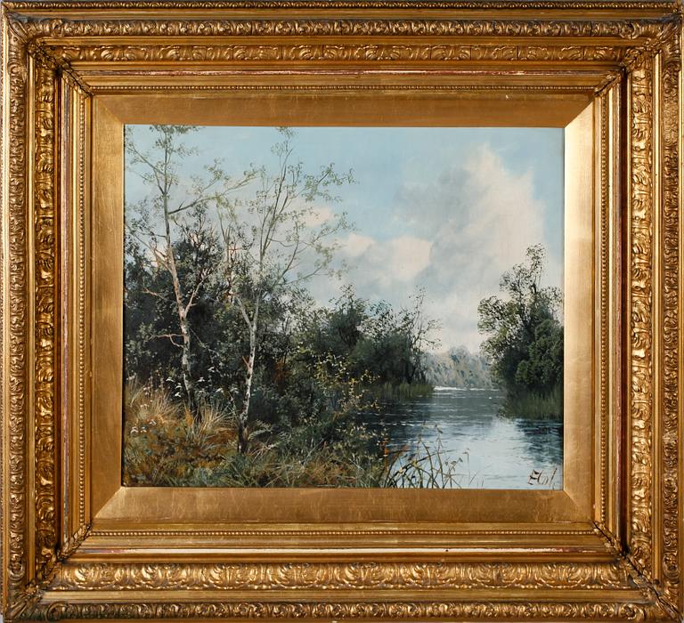 OKÄND KONSTNÄR, olja på duk, signerad E Cole, England, 1800-/1900-tal.