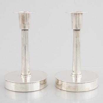 A pair of silver candlesticks, marks of Ove Bohlin, Stockholm 1957.