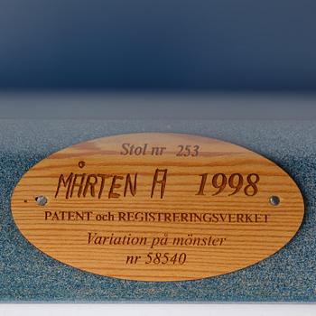 Mårten Andersson, a set of six chairs, "Från gryning till natt" (From Dawn to Night), 1998.