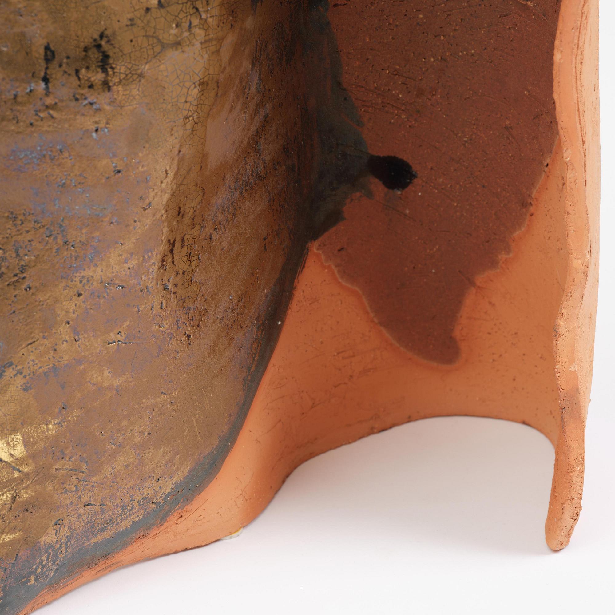 Hertha Hillfon, a partially glazed earthenware relief, own studio, Stockholm.