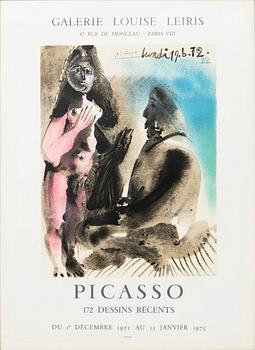 Pablo Picasso, utställningsaffisch "Picasso 172 dessins récents" 1972.
