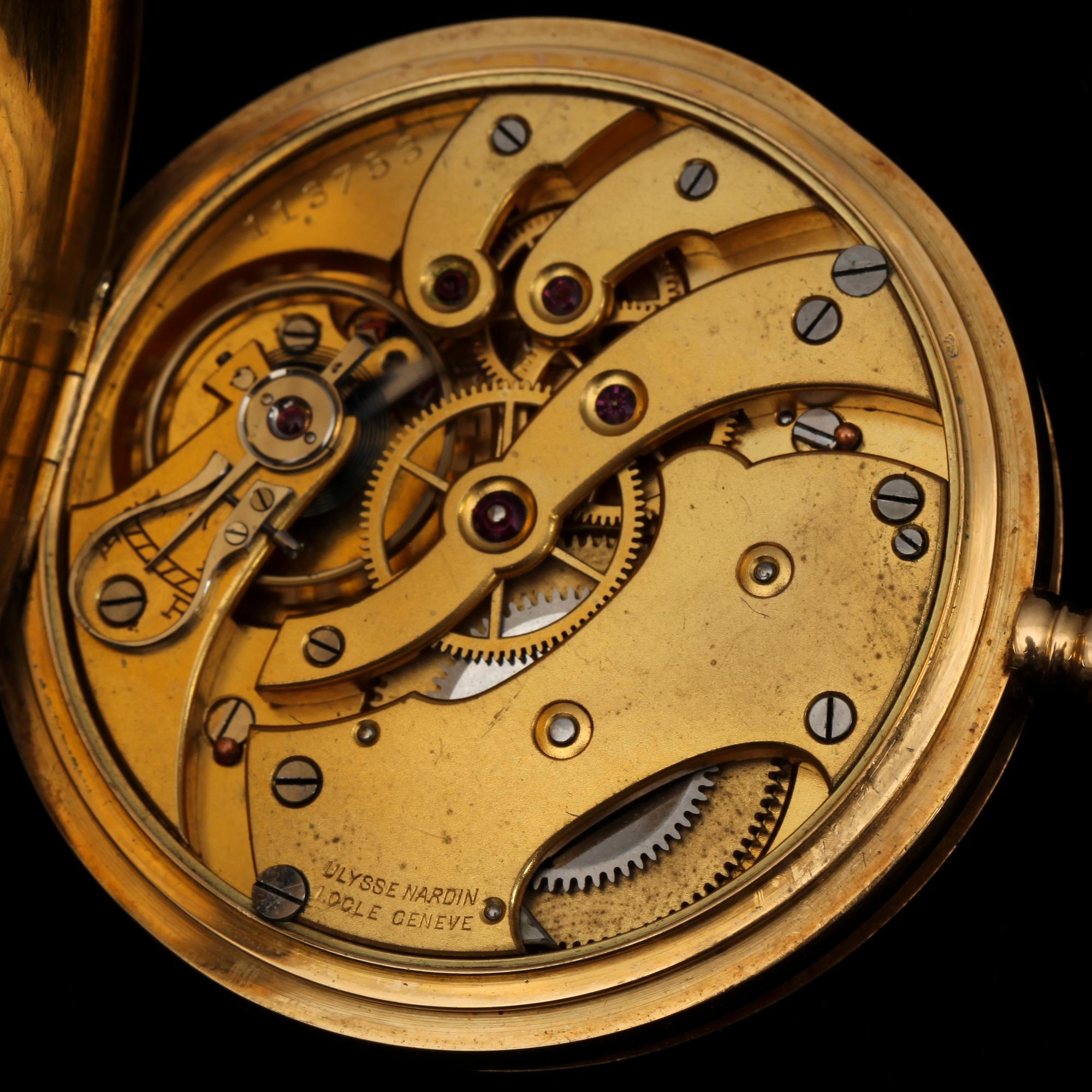 HERRFICKUR, 18K guld. Savonette. Ulysse Nardin, Locle & Genève.
