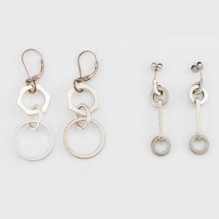 Efva Attling, earrings and necklace, silver.