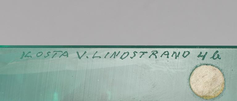VICKE LINDSTRAND, skulptur, glas, Kosta. Signerad.