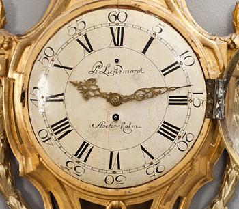 VÄGGPENDYL, gustaviansk, Petter Lundmark, Stockholm, 1700-tal.