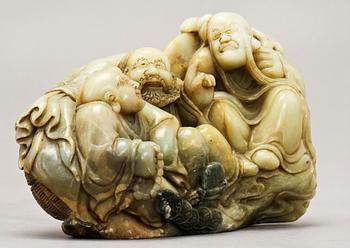 FIGURIN, soapstone, Kina, 1800/1900-tal.