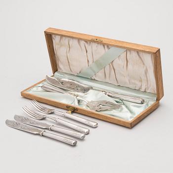 A six-piece set of 1890s Russian silver cutlery.