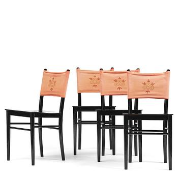 384. Uno Åhrén, a rare set of four chairs, Gemla, Diö, 1930s.