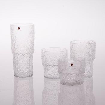 TAPIO WIRKKALA, GLASSERVISDELAR, 20 delar, "Paadar", Iittala, 1970-tal.