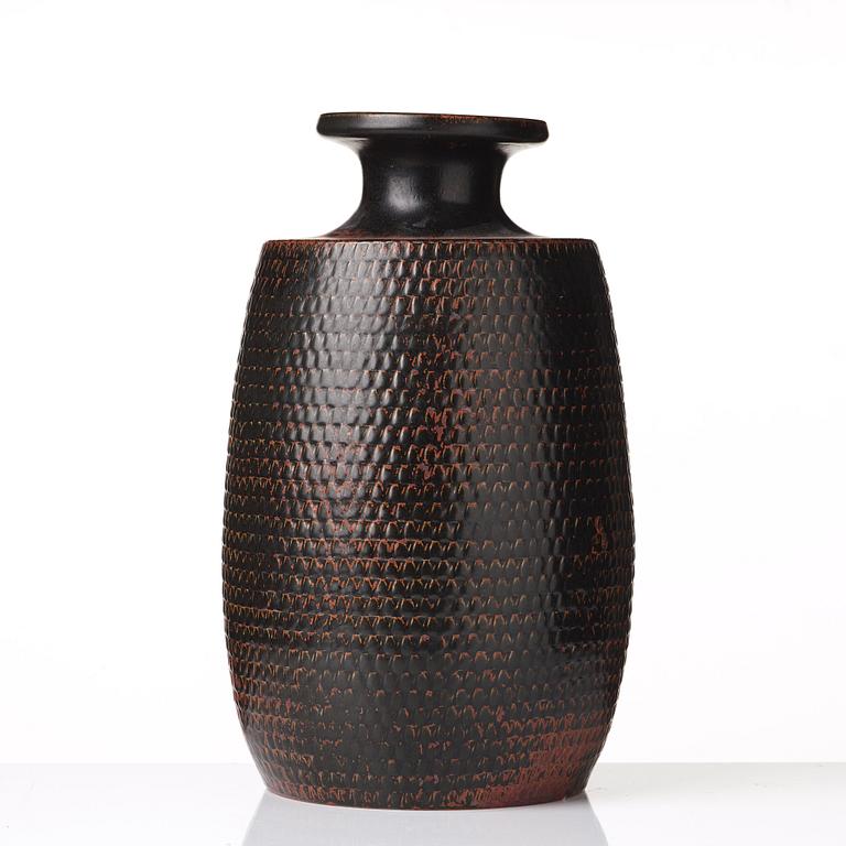Stig Lindberg, a stoneware vase, Gustavsberg studio, Sweden 1965.
