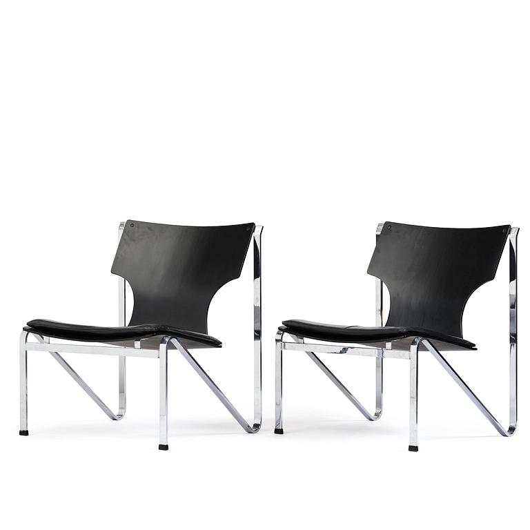 Sigurd Persson, a rare pair of armchairs, Åry Stålmöbler, Örsjö, 1960s.