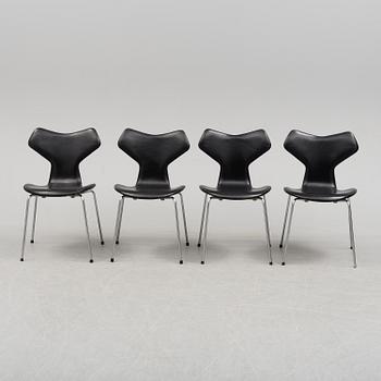 ARNE JACOBSEN, STOLAR, 4 st "Grand Prix" Fritz Hansen, Danmark. 1960-tal.