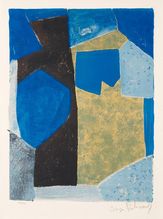 Serge Poliakoff, "Composition bleue, noire et jaune".